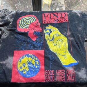 Distressed, graphic tie-dye tee shirt